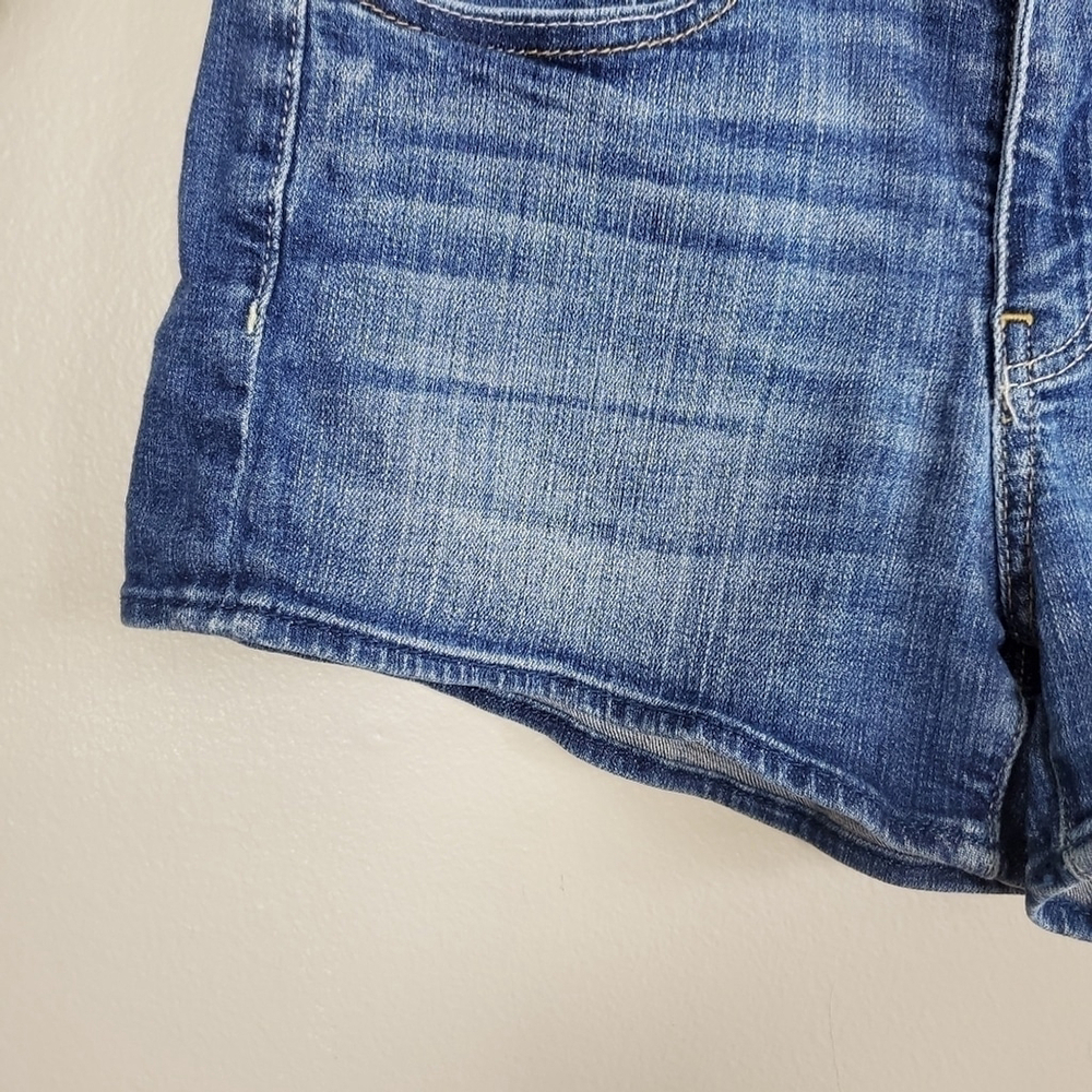 American Eagle Shortie Hi High Rise Denim Medium Wash Jean Shorts AE 4 90s - Picture 5 of 9
